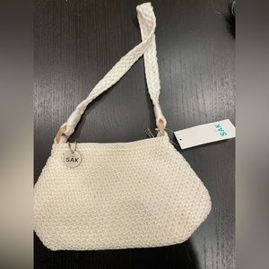 Brand new, vintage crotchet THE SAK purse